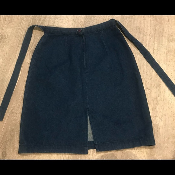 Route 66 Dresses & Skirts - JEAN SKIRT WRAP AROUND BELT SEXY BACK SLIT